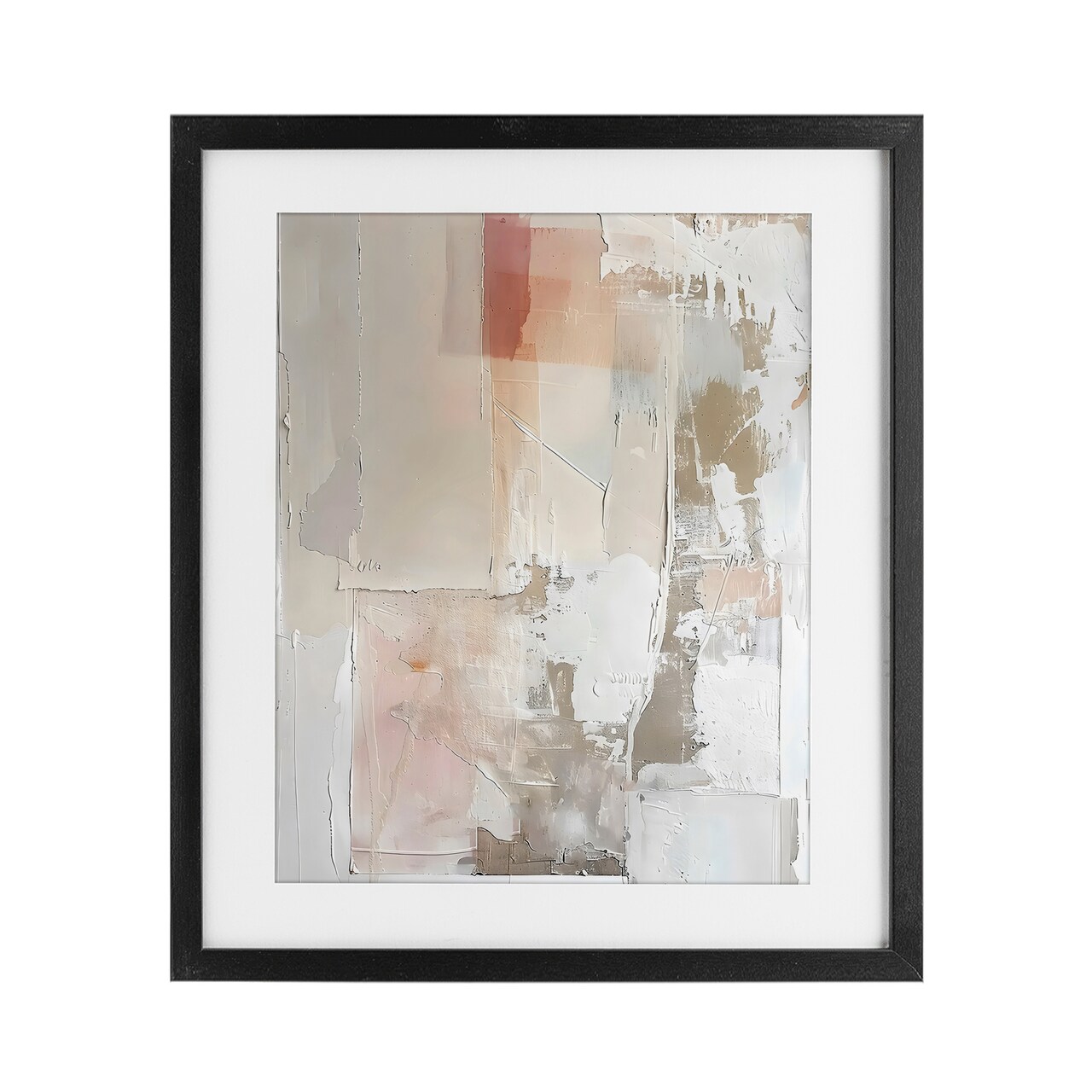Stupell Industries Brushed Abstract Subtle Tones Framed Print Under Glass, design by Riley B
